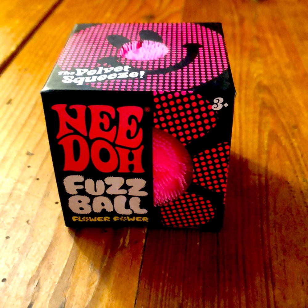 Super NeeDoh Fuzzball Stress Ball Fidget Toy - Huge 4.5" in Diameter - Pink